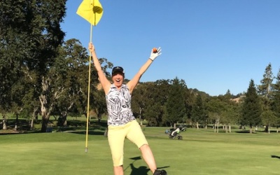 Claudia Terry Shoots an Eagle on Creekside No. 8