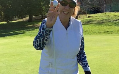 Teddi Swanson hits her second hole-in-one