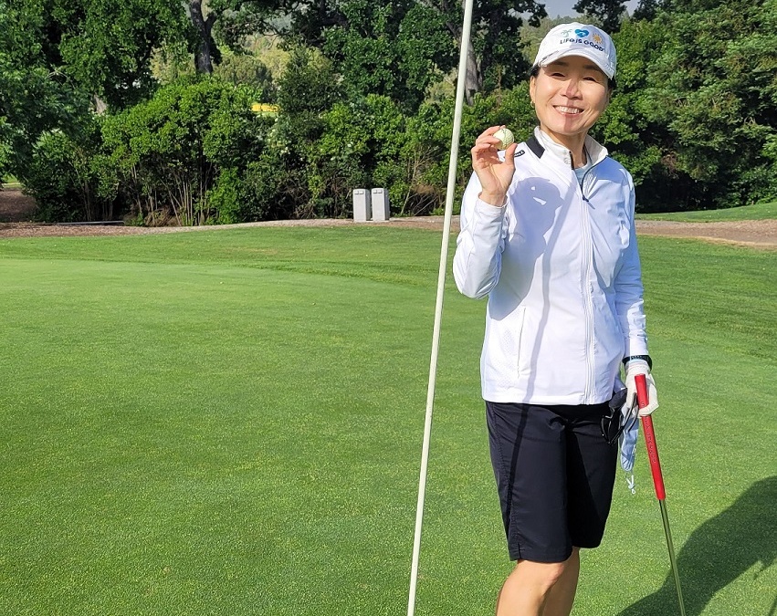 Jayoung Lee hits her first hole-in-one!